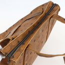 MCM Logogram Vicetos Tote Bag PVC Brown Gold Auth BA9161-6