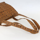 MCM Logogram Vicetos Tote Bag PVC Brown Gold Auth BA9161-7