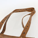 MCM Logogram Vicetos Tote Bag PVC Brown Gold Auth BA9161-8
