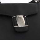 Salvatore Ferragamo Vala Shoulder Bag Leather Black Gold Auth BA9162-17