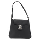 Salvatore Ferragamo Vala Shoulder Bag Leather Black Gold Auth BA9162-13