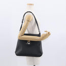 Salvatore Ferragamo Vala Shoulder Bag Leather Black Gold Auth BA9162-22