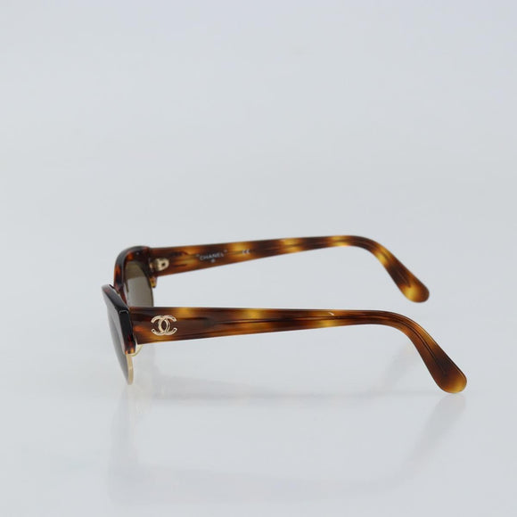 CHANEL Sunglasses plastic Brown CC Auth BA9164