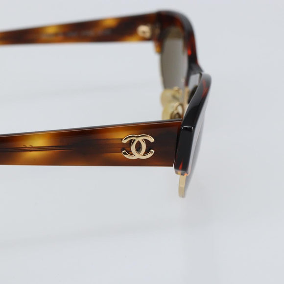 CHANEL Sunglasses plastic Brown CC Auth BA9164