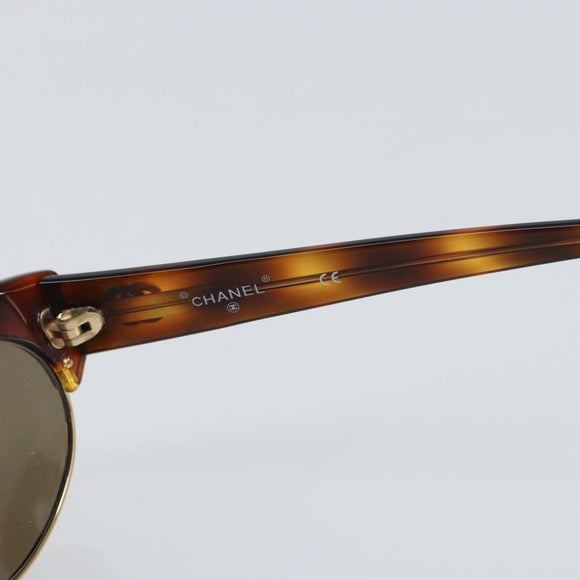 CHANEL Sunglasses plastic Brown CC Auth BA9164