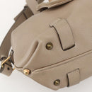 Chloe Elsie Hand Bag Leather 2way Beige Gold Auth BA9166-13