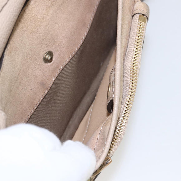 Chloe Elsie Hand Bag Leather 2way Beige Gold Auth BA9166