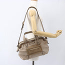 Chloe Elsie Hand Bag Leather 2way Beige Gold Auth BA9166-25