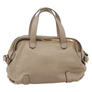 Chloe Elsie Hand Bag Leather 2way Beige Gold Auth BA9166-3