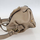 Chloe Elsie Hand Bag Leather 2way Beige Gold Auth BA9166-4