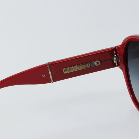 CHANEL Sunglasses plastic Red CC Auth BA9167