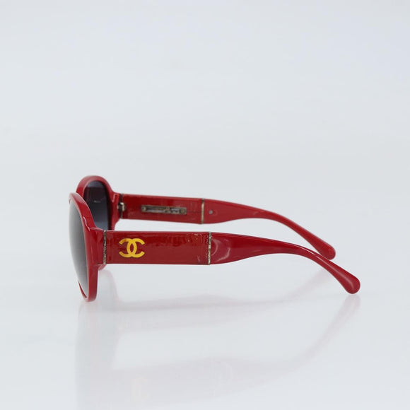 CHANEL Sunglasses plastic Red CC Auth BA9167