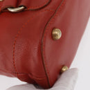 Chloe Hand Bag Leather Red Gold Auth BA9169-10