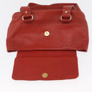 Chloe Hand Bag Leather Red Gold Auth BA9169-15