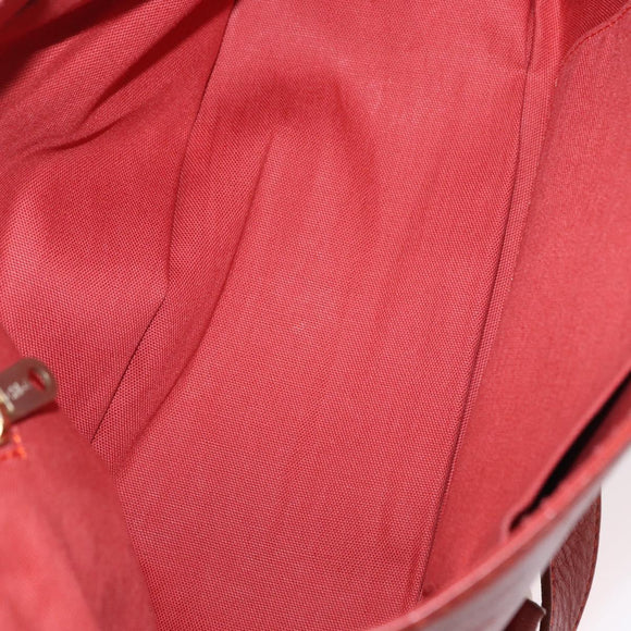 Chloe Hand Bag Leather Red Gold Auth BA9169