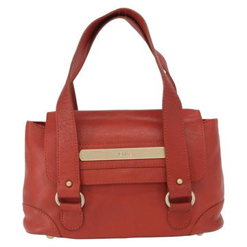 Chloe Hand Bag Leather Red Gold Auth BA9169 - 0