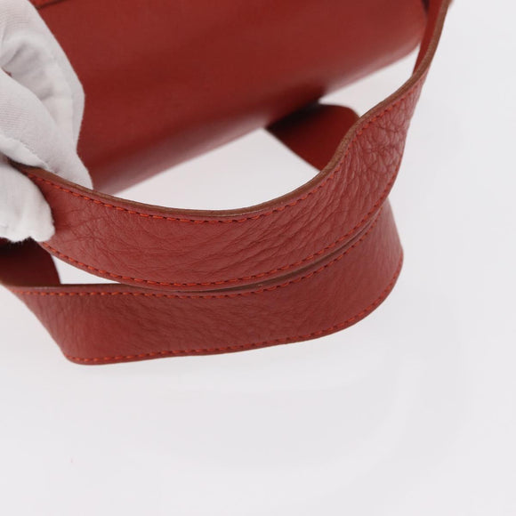 Chloe Hand Bag Leather Red Gold Auth BA9169