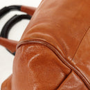 Chloe Etel Hand Bag Leather 2way Brown Gold Auth BA9170-15