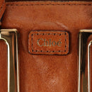 Chloe Etel Hand Bag Leather 2way Brown Gold Auth BA9170-17