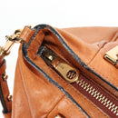 Chloe Etel Hand Bag Leather 2way Brown Gold Auth BA9170-18