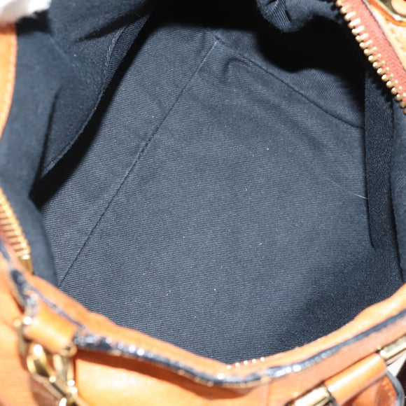 Chloe Etel Hand Bag Leather 2way Brown Gold Auth BA9170