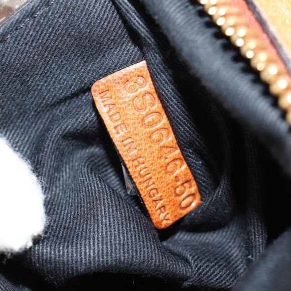 Chloe Etel Hand Bag Leather 2way Brown Gold Auth BA9170