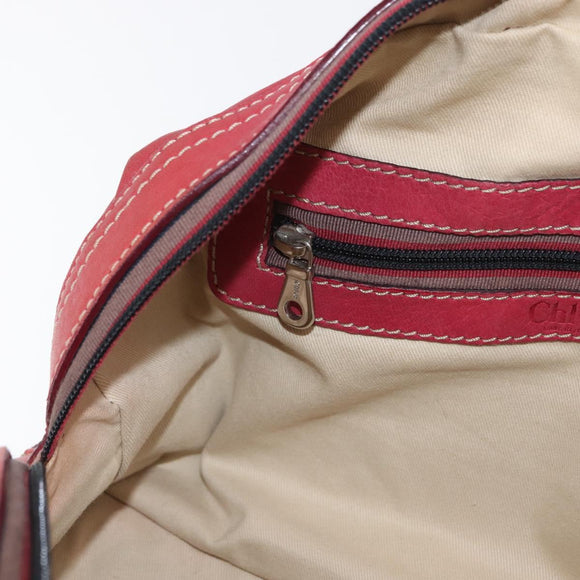 Chloe Nile Hand Bag Leather Pink Gold Auth BA9171