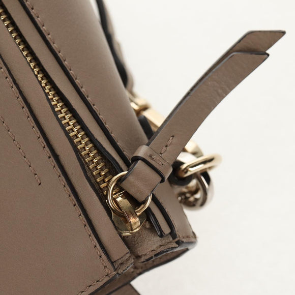 Chloe Fay Backpack Suede Leather 2way Gray Gold Auth BA9172