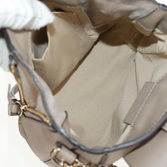 Chloe Fay Backpack Suede Leather 2way Gray Gold Auth BA9172