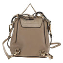 Chloe Fay Backpack Suede Leather 2way Gray Gold Auth BA9172-3