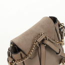 Chloe Fay Backpack Suede Leather 2way Gray Gold Auth BA9172-6