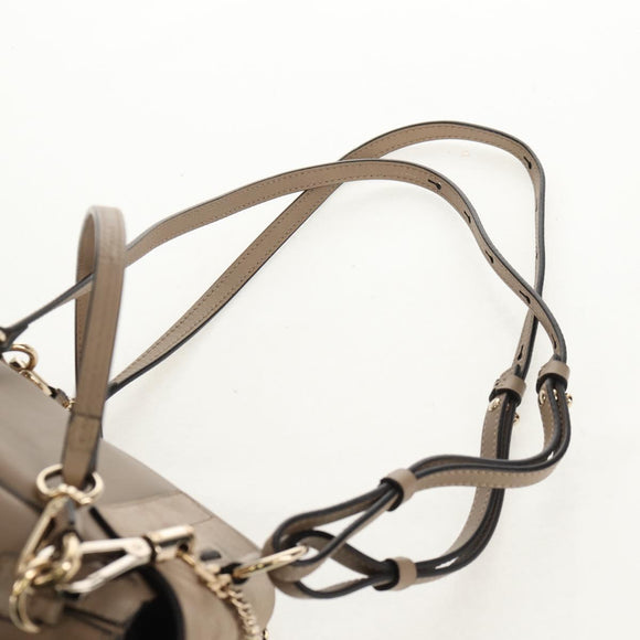 Chloe Fay Backpack Suede Leather 2way Gray Gold Auth BA9172