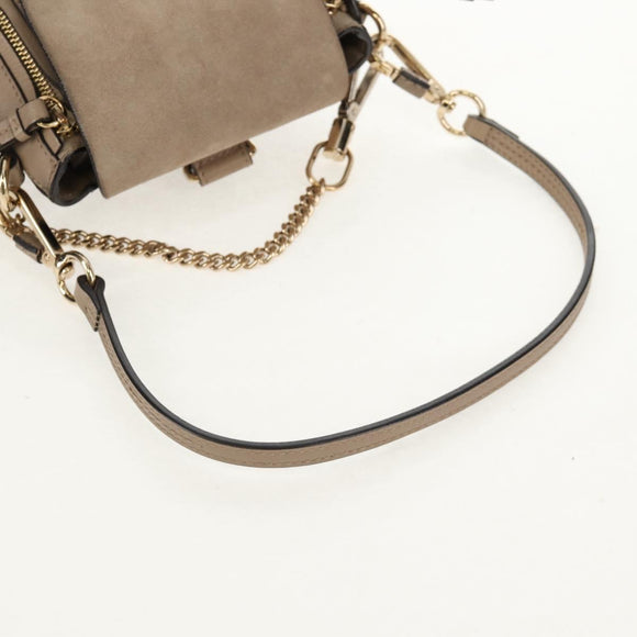 Chloe Fay Backpack Suede Leather 2way Gray Gold Auth BA9172