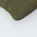 PRADA Shoulder Bag Nylon Khaki Silver Auth BA9173-15