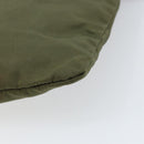 PRADA Shoulder Bag Nylon Khaki Silver Auth BA9173-16