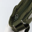PRADA Shoulder Bag Nylon Khaki Silver Auth BA9173-9