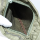 PRADA Shoulder Bag Nylon Khaki Silver Auth BA9173-10