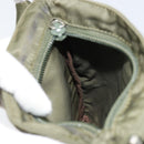 PRADA Shoulder Bag Nylon Khaki Silver Auth BA9173-20