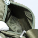 PRADA Shoulder Bag Nylon Khaki Silver Auth BA9173-22