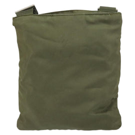 PRADA Shoulder Bag Nylon Khaki Silver Auth BA9173 - 0