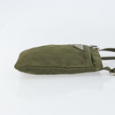 PRADA Shoulder Bag Nylon Khaki Silver Auth BA9173-3