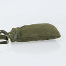 PRADA Shoulder Bag Nylon Khaki Silver Auth BA9173-4