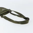 PRADA Shoulder Bag Nylon Khaki Silver Auth BA9173-7