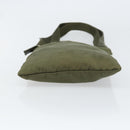 PRADA Shoulder Bag Nylon Khaki Silver Auth BA9173-5