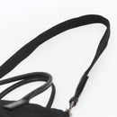 PRADA Hand Bag Nylon 2way Black Silver Auth BA9174-15