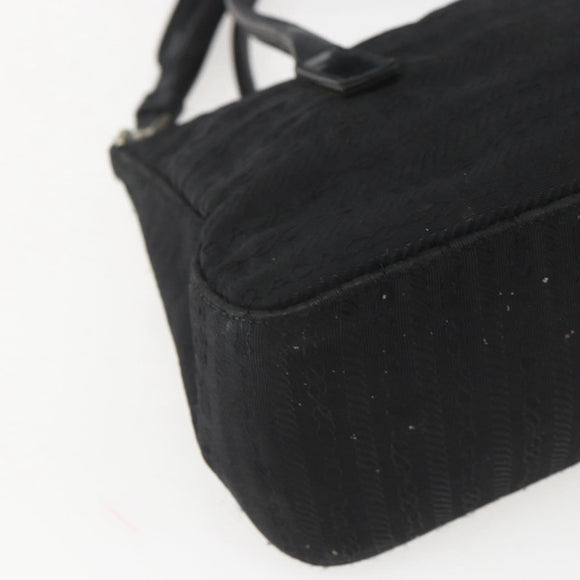 PRADA Hand Bag Nylon 2way Black Silver Auth BA9174