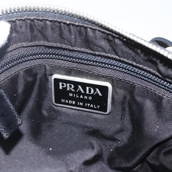 PRADA Hand Bag Nylon 2way Black Silver Auth BA9174