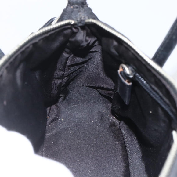 PRADA Hand Bag Nylon 2way Black Silver Auth BA9174