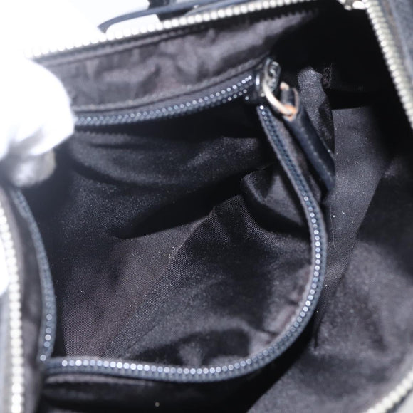 PRADA Hand Bag Nylon 2way Black Silver Auth BA9174