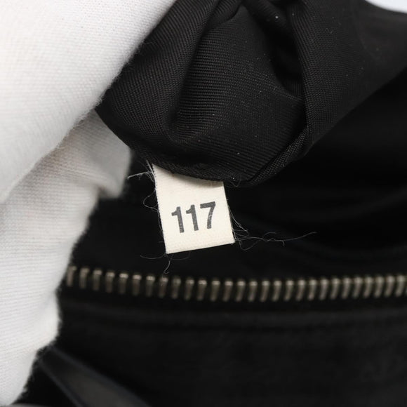 PRADA Hand Bag Nylon 2way Black Silver Auth BA9174